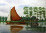 Na restauratie, schilderij boot, B.A. van Beek jr. 1949